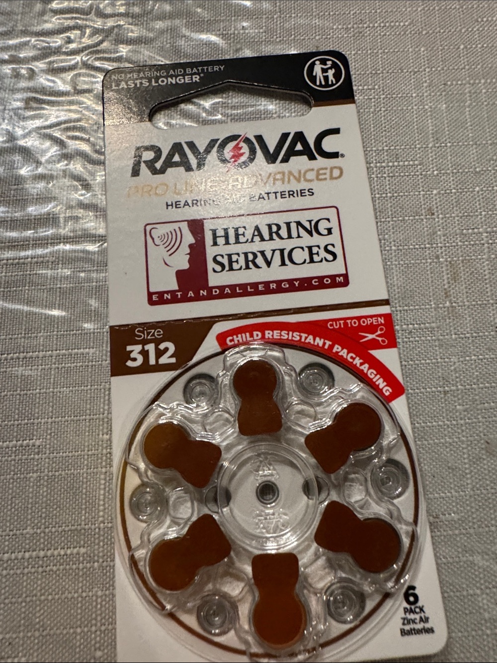 Size 312 Hearing Aid Batteries - Brown Tabs